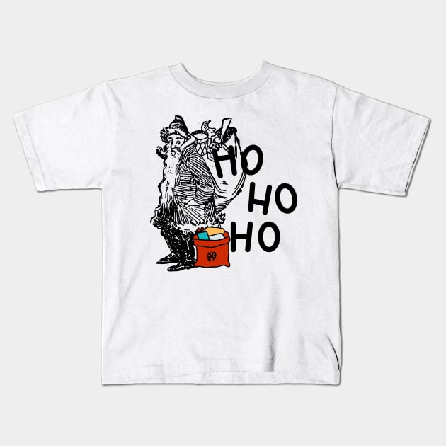 Santa Ho Ho Ho Kids T-Shirt by pokymike